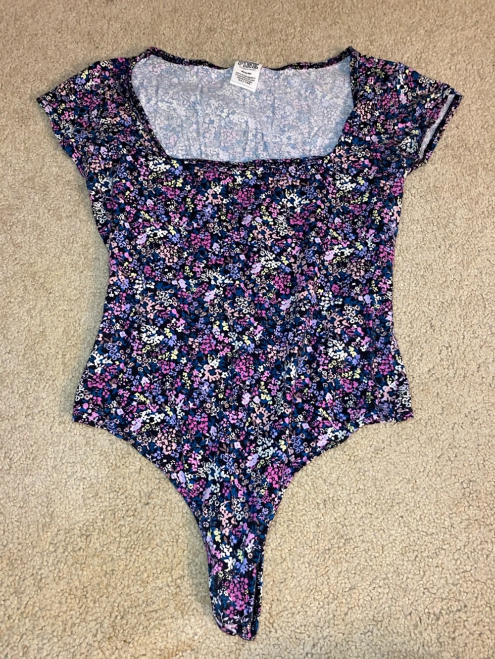 Victoria's Secret Floral Scoop Neck Kids One-Piece Bodysuit - Navy, Purple, Pink